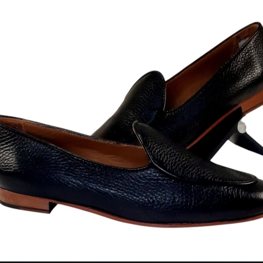 Bomberos LA REINA Black Pebbled Leather Loafers. Made In Spain Womens Size 8 - Picture 2 of 6